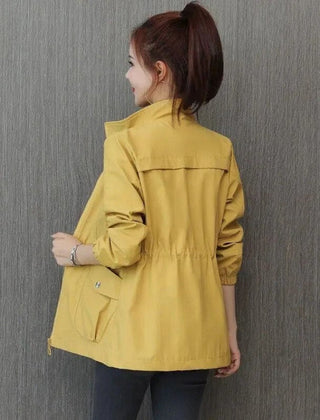 Women's Lightweight Cotton Blend Bomber Jacket | Relaxed Fit Cropped Transitional Outerwear 3