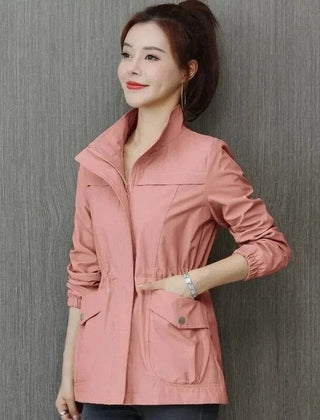 Women's Lightweight Cotton Blend Bomber Jacket | Relaxed Fit Cropped Transitional Outerwear 4