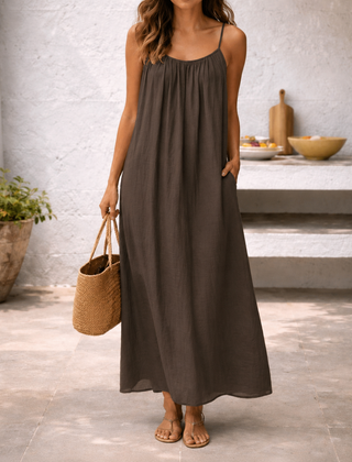Women's Lightweight Cotton Maxi Dress | Elegant Flowing Summer Beachwear 0