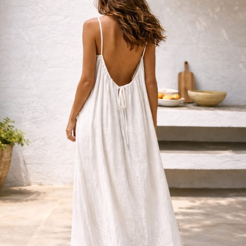 Women's Lightweight Cotton Maxi Dress | Elegant Flowing Summer Beachwear 1