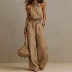 Women's Lightweight Fabric Wide Leg Jumpsuit | Effortless Relaxed Summer Outfit 2