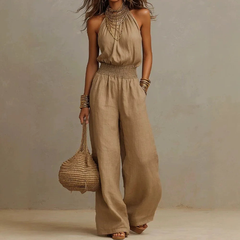 Women's Lightweight Fabric Wide Leg Jumpsuit | Effortless Relaxed Summer Outfit 2
