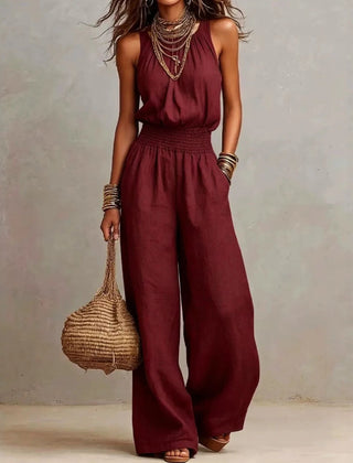 Women's Lightweight Fabric Wide Leg Jumpsuit | Effortless Relaxed Summer Outfit 3
