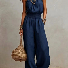 Women's Lightweight Fabric Wide Leg Jumpsuit | Effortless Relaxed Summer Outfit 4