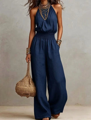 Women's Lightweight Fabric Wide Leg Jumpsuit | Effortless Relaxed Summer Outfit 4