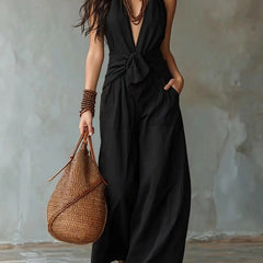 Women's Lightweight Flowy Jumpsuit | Elegant Deep V-Neck Summer Outfit 2