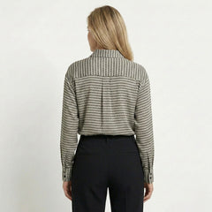 Women's Lightweight Geometric Print Blouse | Elegant Relaxed Fit Long Sleeve Top 3