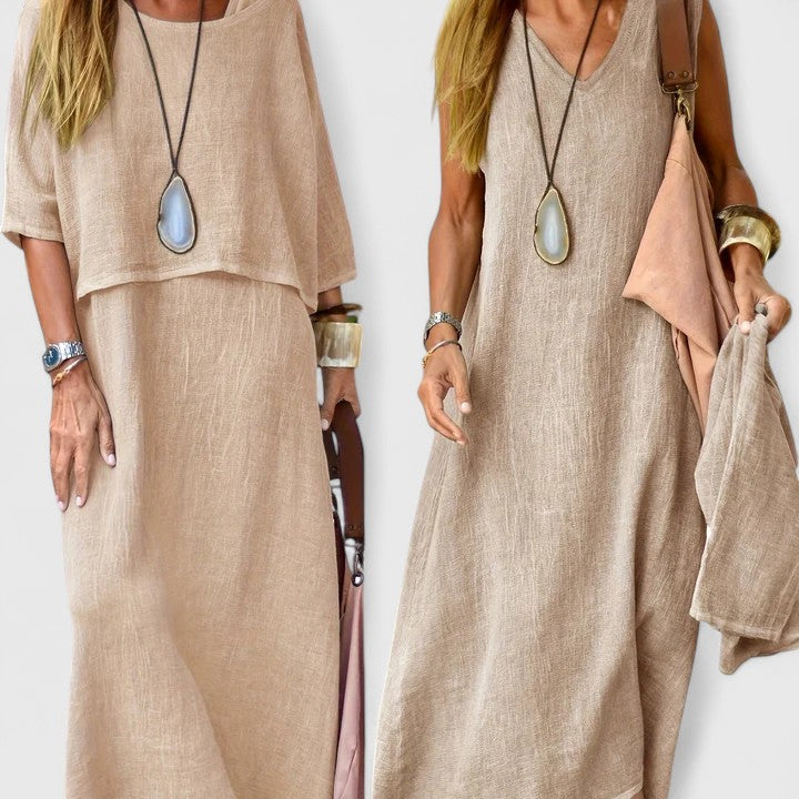 Women's Lightweight Layered Maxi Dress | Elegant Flowing Summer Style 0
