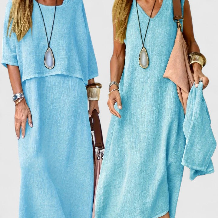 Women's Lightweight Layered Maxi Dress | Elegant Flowing Summer Style 1