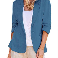 Women's Lightweight Linen Blazer | Elegant Tailored Jacket for All Seasons 0