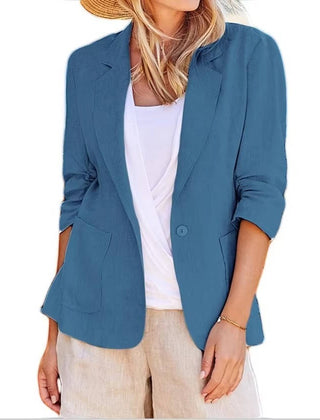 Women's Lightweight Linen Blazer | Elegant Tailored Jacket for All Seasons 0