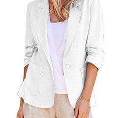 Women's Lightweight Linen Blazer | Elegant Tailored Jacket for All Seasons 1