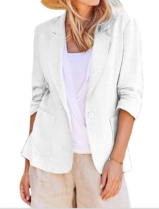 Women's Lightweight Linen Blazer | Elegant Tailored Jacket for All Seasons 1
