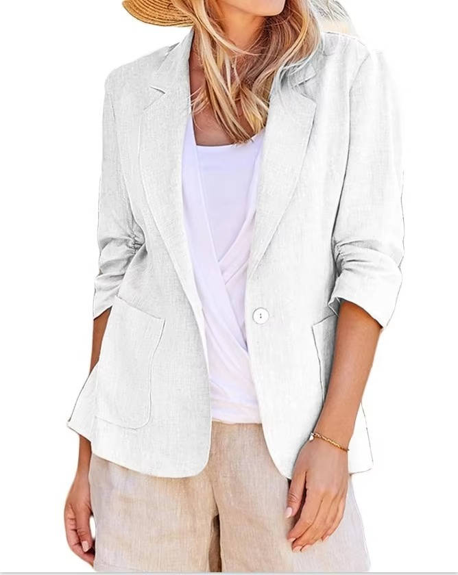 Women's Lightweight Linen Blazer | Elegant Tailored Jacket for All Seasons 1