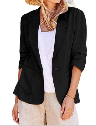 Women's Lightweight Linen Blazer | Elegant Tailored Jacket for All Seasons 3