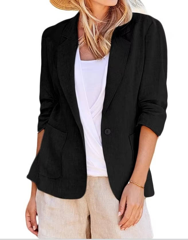 Women's Lightweight Linen Blazer | Elegant Tailored Jacket for All Seasons 3