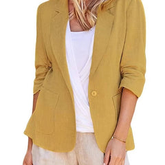 Women's Lightweight Linen Blazer | Elegant Tailored Jacket for All Seasons 4