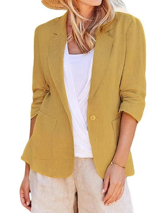Women's Lightweight Linen Blazer | Elegant Tailored Jacket for All Seasons 4