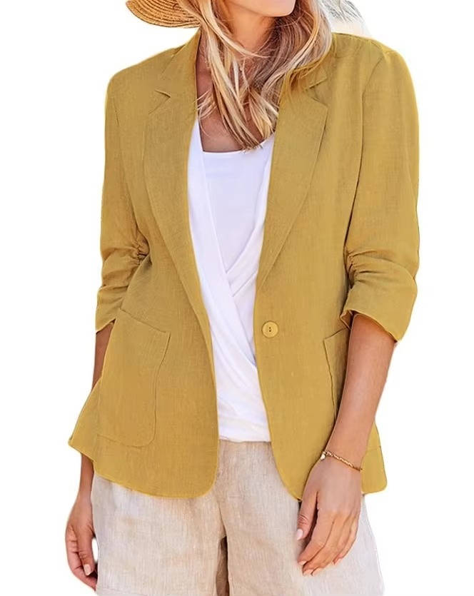 Women's Lightweight Linen Blazer | Elegant Tailored Jacket for All Seasons 4