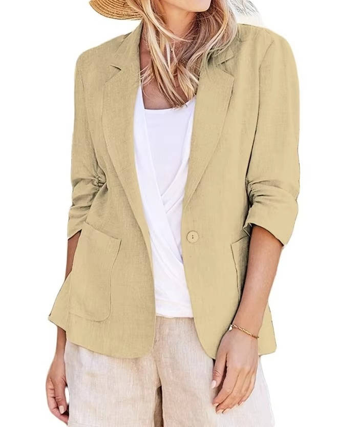 Women's Lightweight Linen Blazer | Elegant Tailored Jacket for All Seasons 6