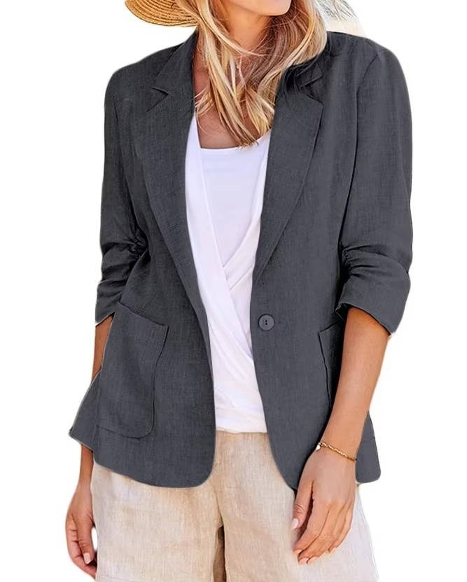 Women's Lightweight Linen Blazer | Elegant Tailored Jacket for All Seasons 7