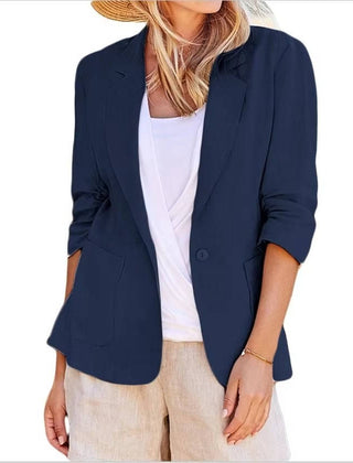 Women's Lightweight Linen Blazer | Elegant Tailored Jacket for All Seasons 8