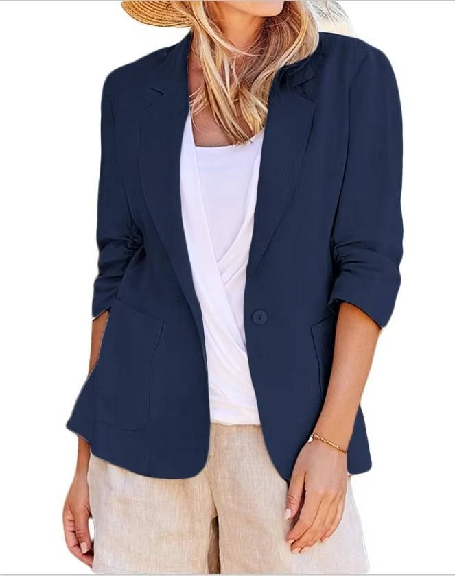 Women's Lightweight Linen Blazer | Elegant Tailored Jacket for All Seasons 8