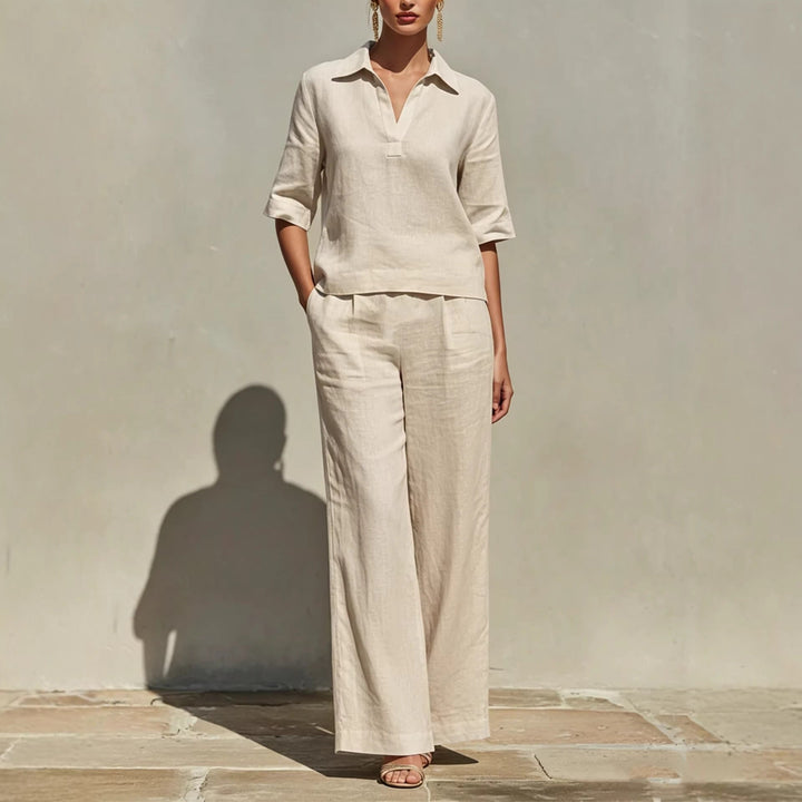 Women's Lightweight Linen Blend Outfit | Effortless Casual Summer Set 2
