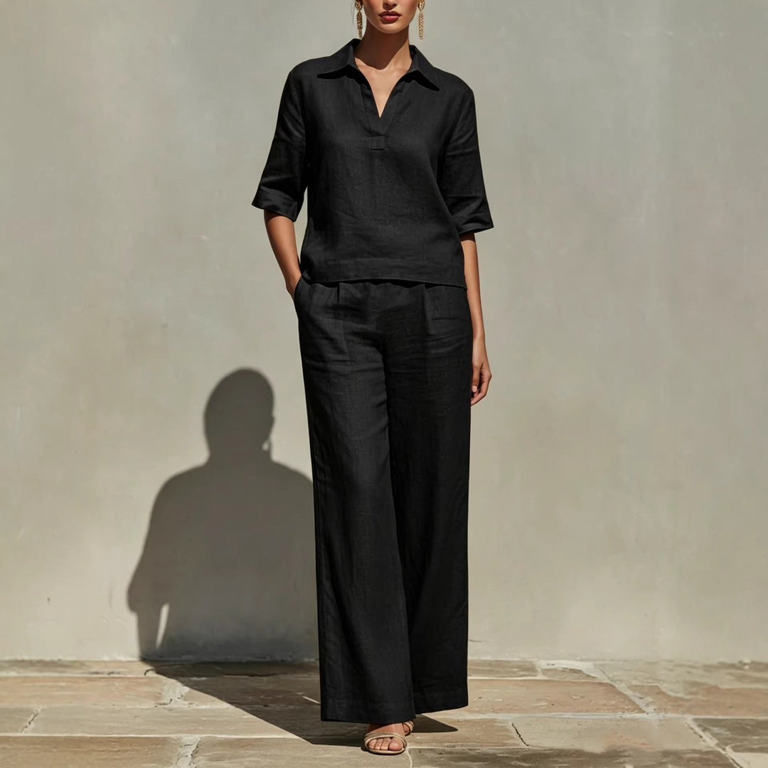 Women's Lightweight Linen Blend Outfit | Effortless Casual Summer Set 3