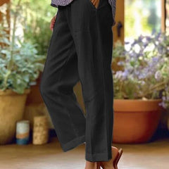 Women's Lightweight Linen Blend Trousers | Relaxed Fit Summer Pants 3