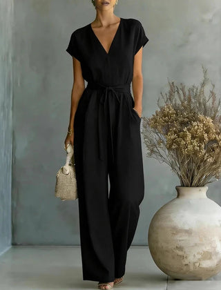 Women's Lightweight Linen Jumpsuit | Elegant Relaxed Wide-Leg Design 3
