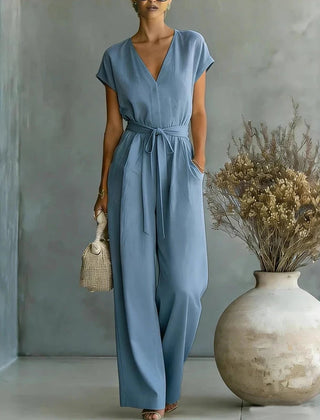 Women's Lightweight Linen Jumpsuit | Elegant Relaxed Wide-Leg Design 4