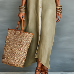 Women's Lightweight Linen Maxi Dress | Effortless Relaxed Fit Summer Style 4
