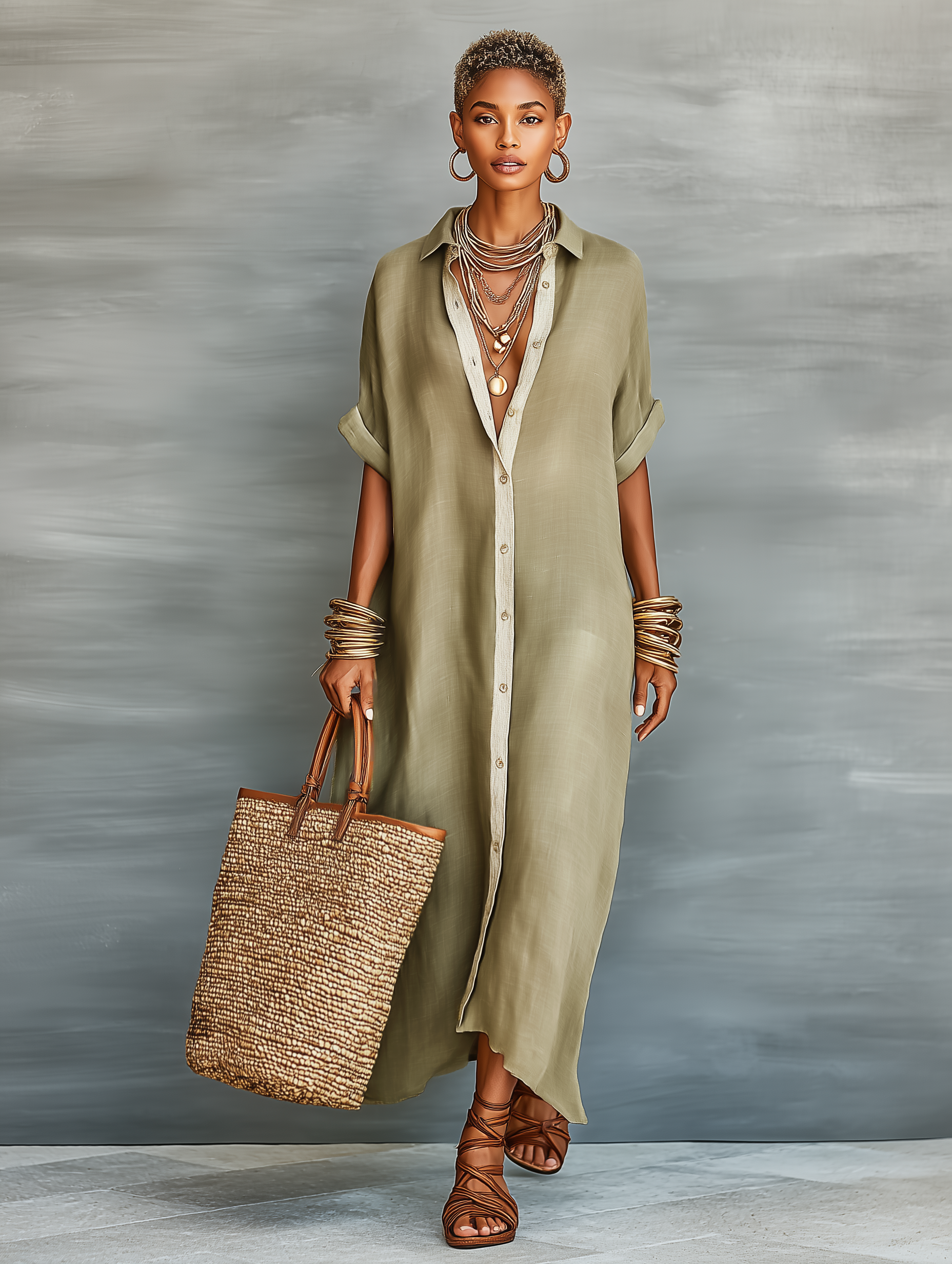 Women's Lightweight Linen Maxi Dress | Effortless Relaxed Fit Summer Style 6