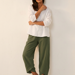 Women's Lightweight Linen Palazzo Pants | Elegant Wide Leg Trousers for Effortless Style 3