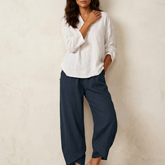 Women's Lightweight Linen Palazzo Pants | Elegant Wide Leg Trousers for Effortless Style 4
