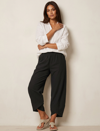 Women's Lightweight Linen Palazzo Pants | Elegant Wide Leg Trousers for Effortless Style 5