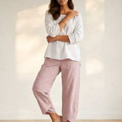 Women's Lightweight Linen Palazzo Pants | Elegant Wide Leg Trousers for Effortless Style 7