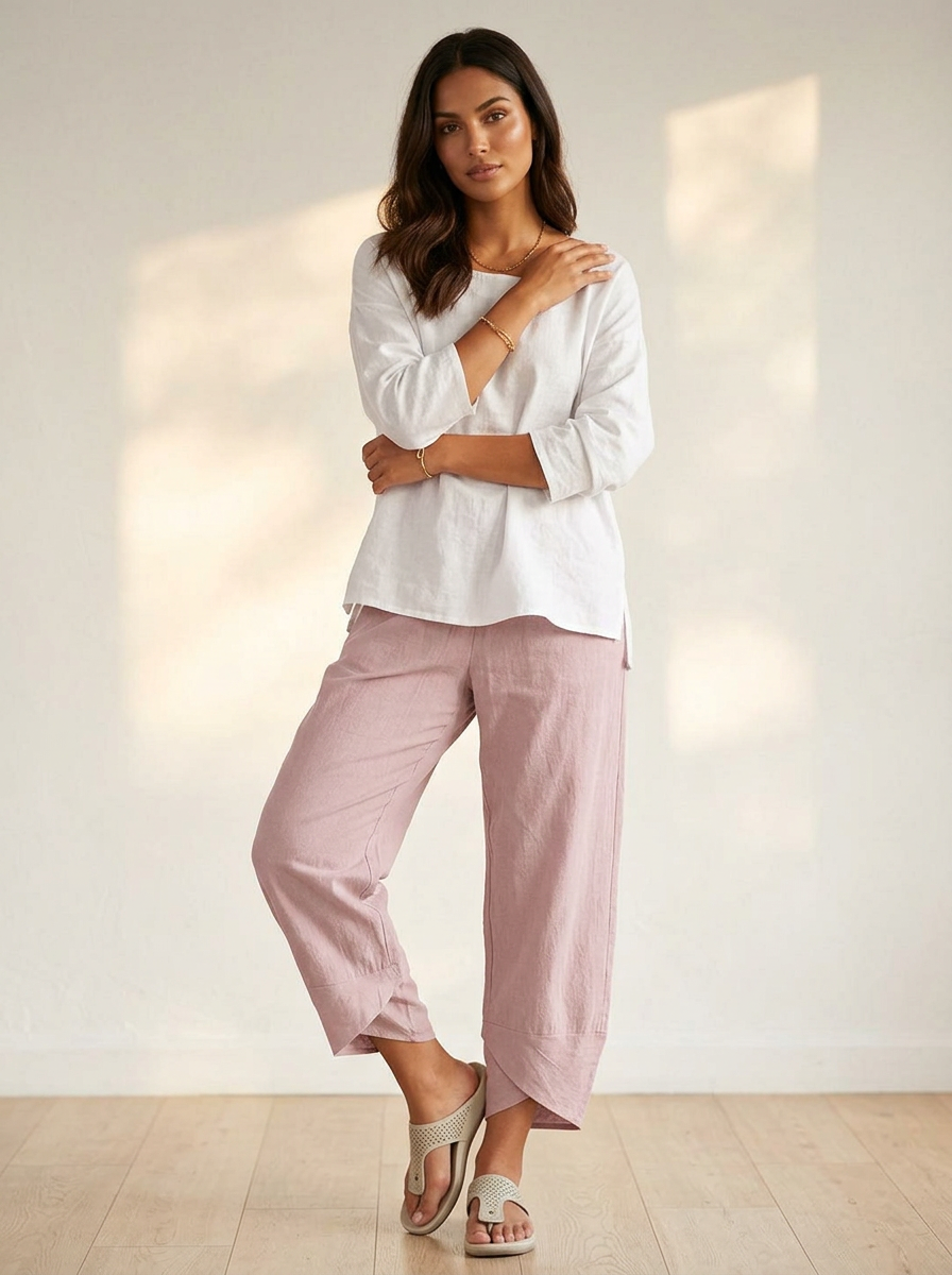 Women's Lightweight Linen Palazzo Pants | Elegant Wide Leg Trousers for Effortless Style 7