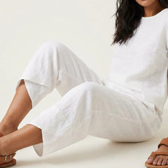 Women's Lightweight Linen Palazzo Pants | Elegant Wide Leg Trousers for Effortless Style 9