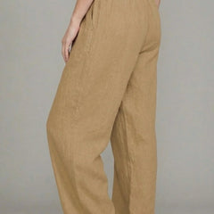 Women's Lightweight Linen Wide Leg Pants | Stylish Summer Trousers with Pockets 2