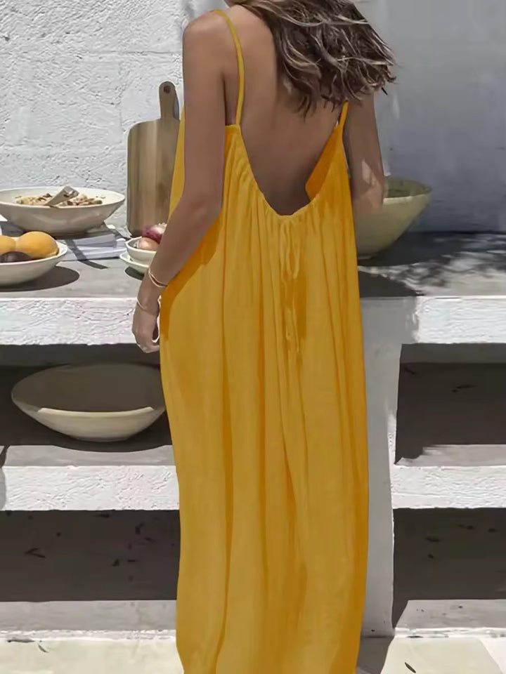 Women's Lightweight Maxi Dress | Elegant Backless Summer Gown 14