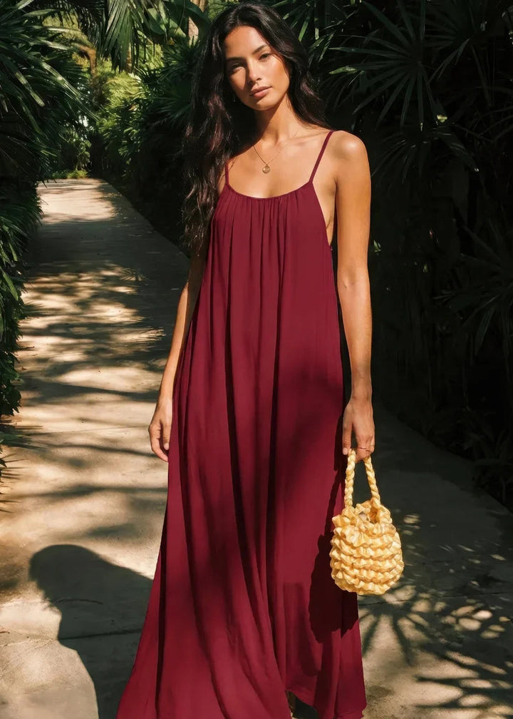Women's Lightweight Maxi Dress | Elegant Backless Summer Gown 2