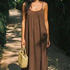 Women's Lightweight Maxi Dress | Elegant Backless Summer Gown 7