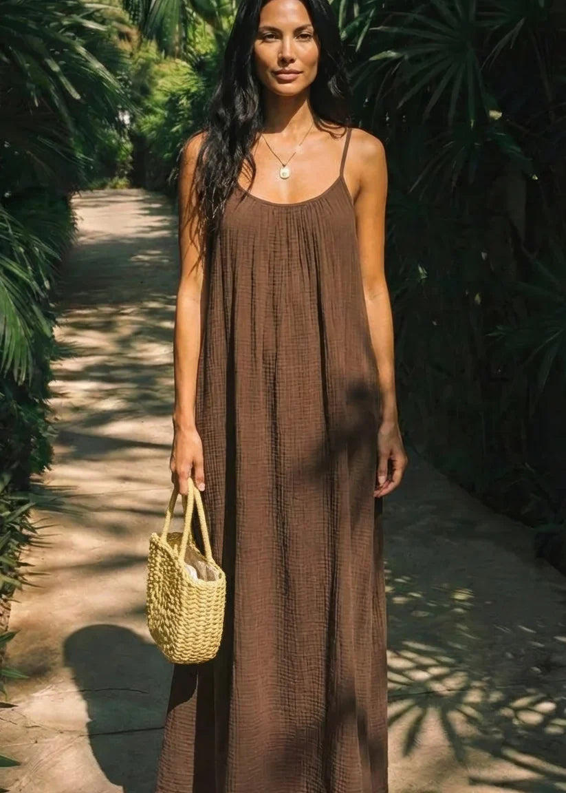 Women's Lightweight Maxi Dress | Elegant Backless Summer Gown 7