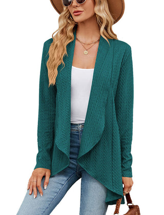 Women's Lightweight Open Front Cardigan | Elegant Black Layering Sweater 0
