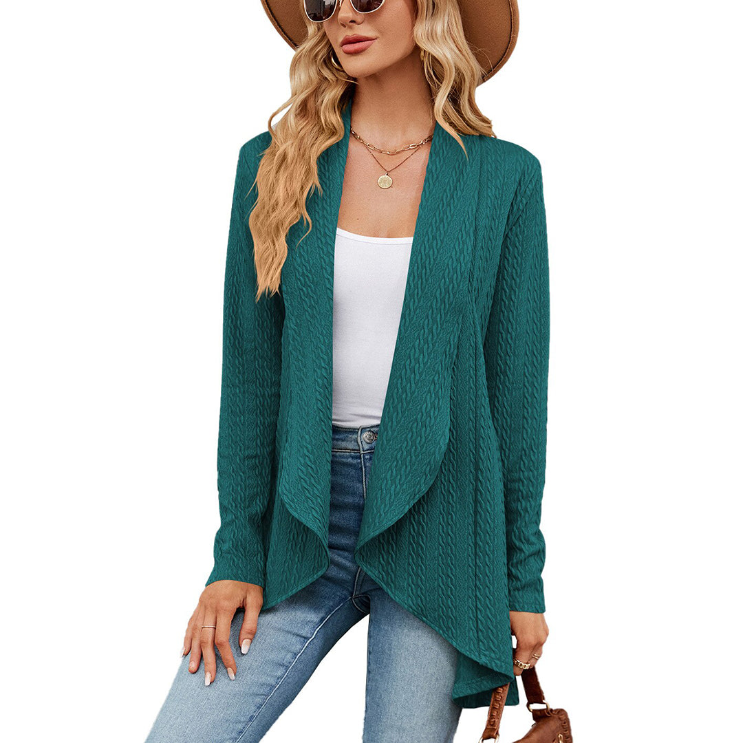 Women's Lightweight Open Front Cardigan | Elegant Black Layering Sweater 0