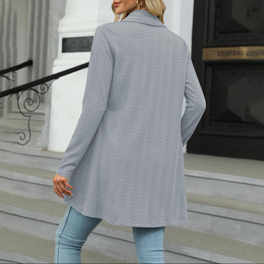 Women's Lightweight Open Front Cardigan | Elegant Black Layering Sweater 2