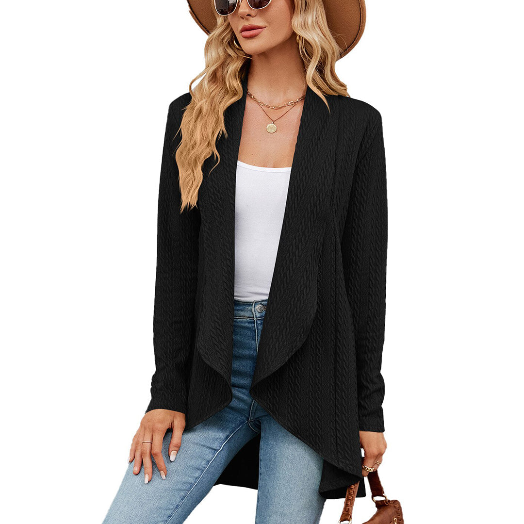 Women's Lightweight Open Front Cardigan | Elegant Black Layering Sweater 6