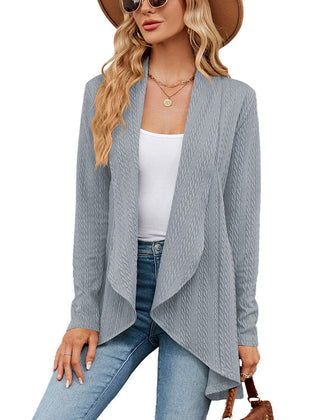 Women's Lightweight Open Front Cardigan | Elegant Black Layering Sweater 8